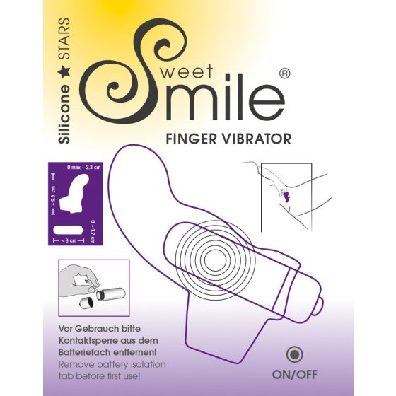 SMILE Finger - vibratore da dito in silicone ondulato (viola)