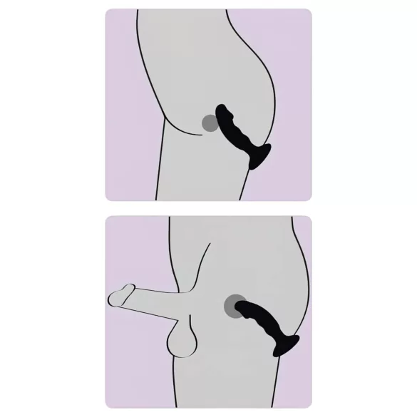 Black Velvets - vibratore anale con pene ricaricabile - silicone nero