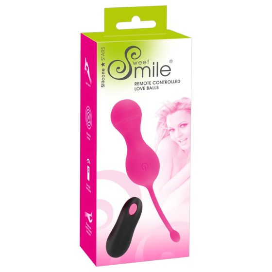 Palline dell'Amore Smile - Uovo Vibrante Ricaricabile con Telecomando (Rosa)