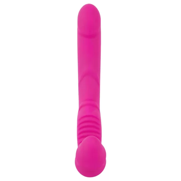 Double2Teaser - vibratore strap-on senza cintura - silicone rosa