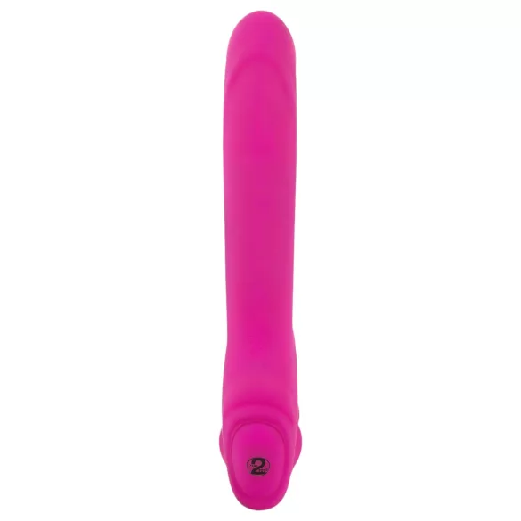 Double2Teaser - vibratore strap-on senza cintura - silicone rosa