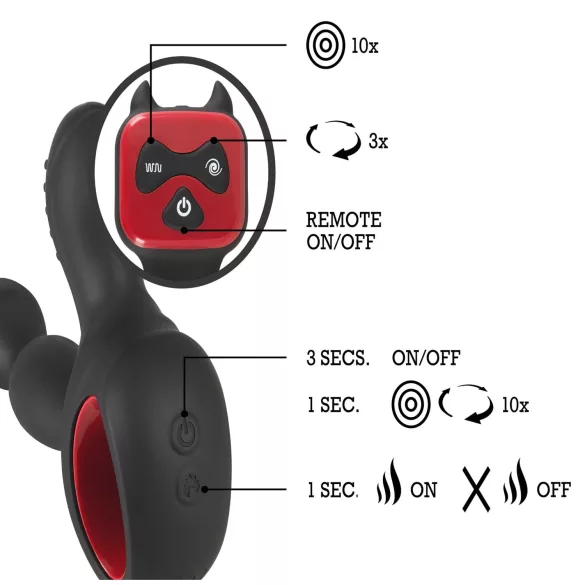 You2Toys - Vibratore prostatico rotante riscaldante - nero