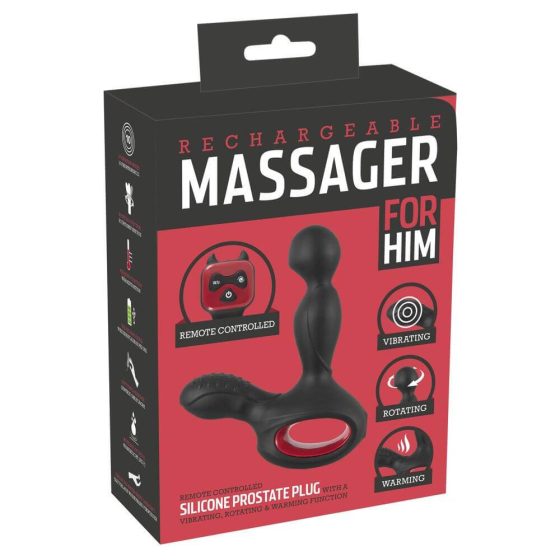 Vibratore Prostatico Ricaricabile e Riscaldante con Rotazione You2Toys Massager (Nero)