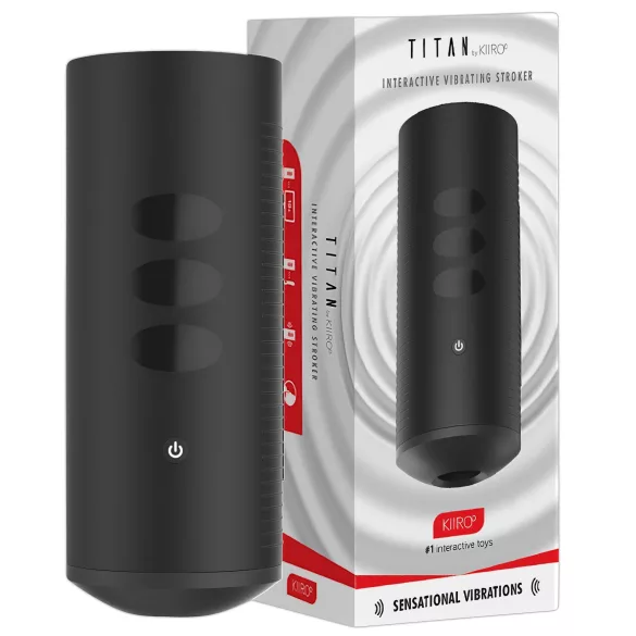 Kiiroo Titan Experience - masturbatore interattivo nero ricaricabile