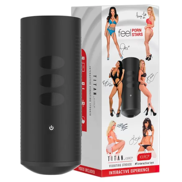 Kiiroo Titan Experience - masturbatore interattivo nero ricaricabile