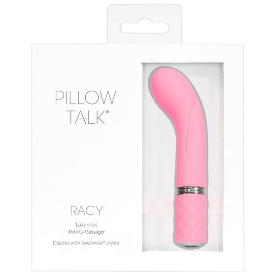 Vibratore per Punto G Ricaricabile Pillow Talk Racy" in Silicone con Cristallo Swarovski – Dimensione Compatta (Rosa)"