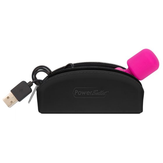 Vibratore Massaggiante Compatto PalmPower Pocket con Custodia e Ricarica USB (Rosa-Nero)
