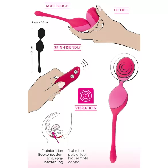 SMILE - palline vaginali vibranti con telecomando - 82g - rosa