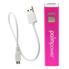   Vibratore Massaggio PalmPower - USB con Powerbank da 2600mAh (rosa-grigio)