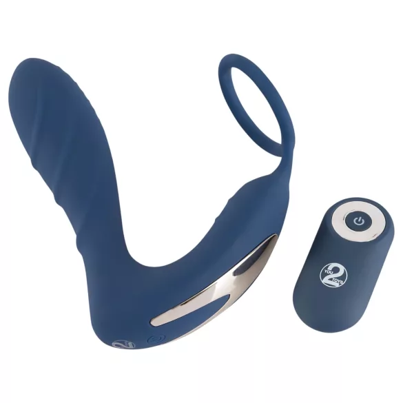 You2Toys - Plug prostatico vibrante con anello per pene - silicone blu