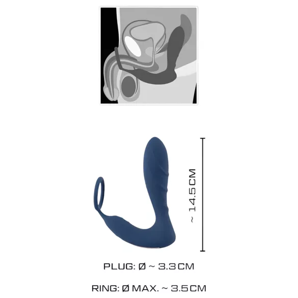 You2Toys - Plug prostatico vibrante con anello per pene - silicone blu
