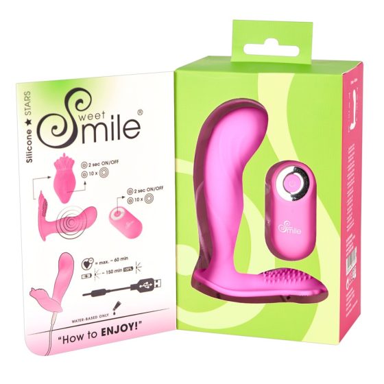 Vibratore Ricaricabile per Punto G Smile con Telecomando Senza Fili - Rosa