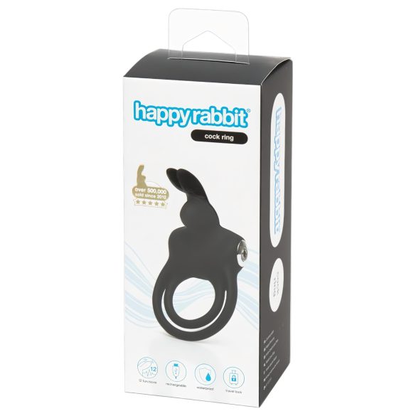 Happyrabbit Cock - Anello imperm. per Pene e Testicoli Ricaricabile (Nero)