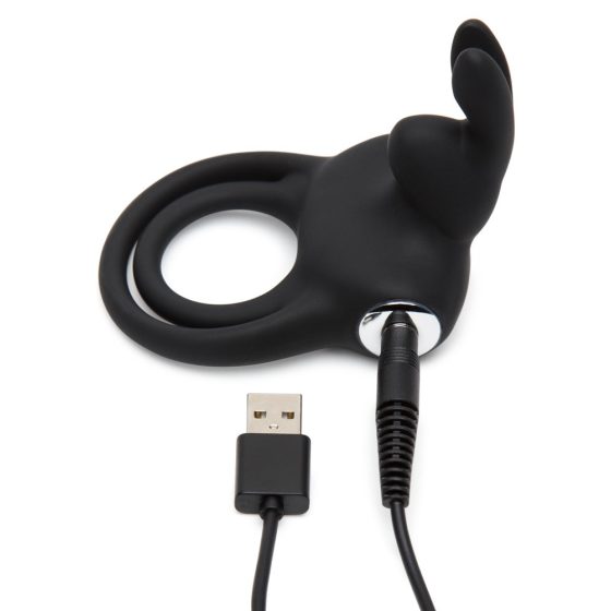 Anello per Pene e Testicoli con Vibrazione e Stimolatore Clitorideo Happyrabbit (Impermeabile, Ricaricabile USB, Nero)