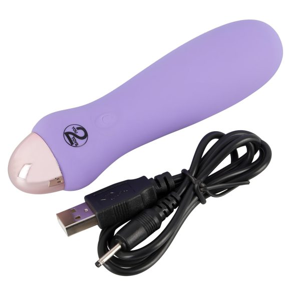Cuties Mini Purple - vibratore a bastoncino in silicone ricaricabile (viola)