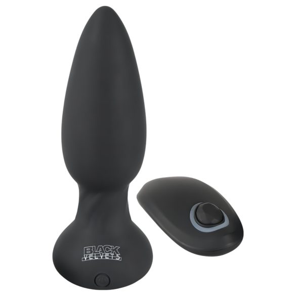 Black Velvets - vibratore anale nero con perle rotanti