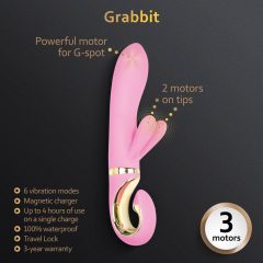   Vibratore per il punto G GRabbit ricaricabile con 3 motori (rosa)
