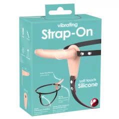   You2Toys - strap-on vibratore ricaricabile - dildo realistico color carne