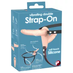   You2Toys - Strap On doppio vibratore indossabile - silicone naturale