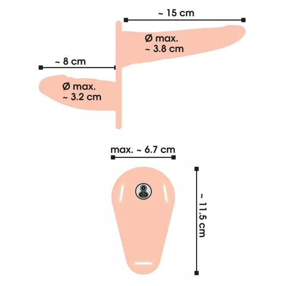 You2Toys - Strap On doppio vibratore indossabile - silicone naturale