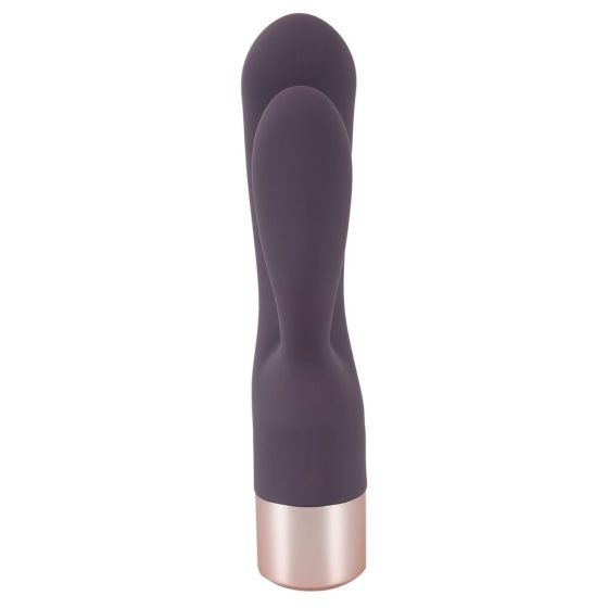 Vibratore Elegante Doppio di You2Toys - Ricaricabile con Stimolatore Clitorideo (color viola scuro)