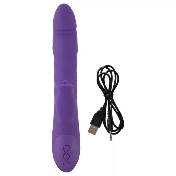 Smile Pearl - vibratore rotante con perle - silicone viola