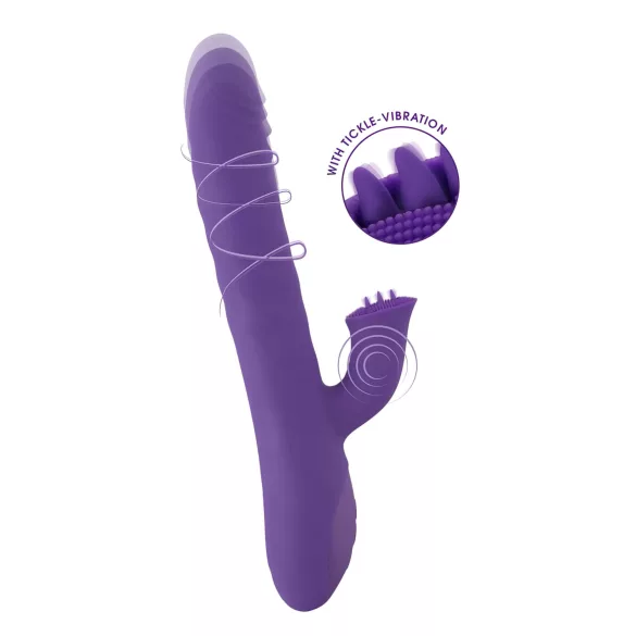 Smile Pearl - vibratore rotante con perle - silicone viola