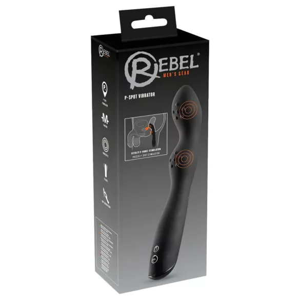 Rebel P-Spot - vibratore prostata doppio motore - nero