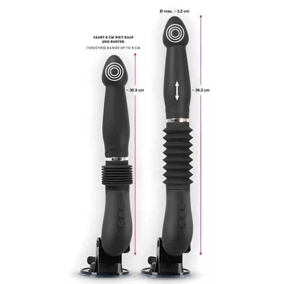 You2Toys - macchina del sesso RC - vibratore spingente ricaricabile nero