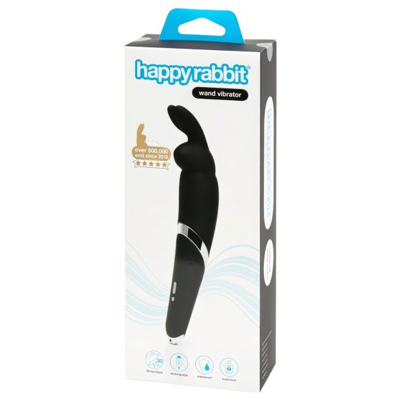 Happyrabbit Bacchetta - vibratore massaggiante ricaricabile (nero)