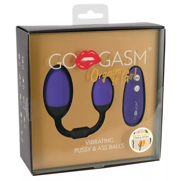 GoGasm Pussy & Ass - ovetto vibrante doppio - silicone viola nero