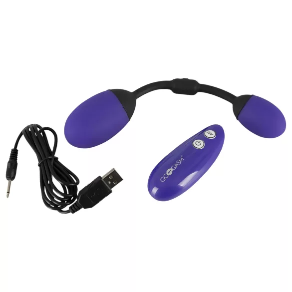 GoGasm Pussy & Ass - ovetto vibrante doppio - silicone viola nero