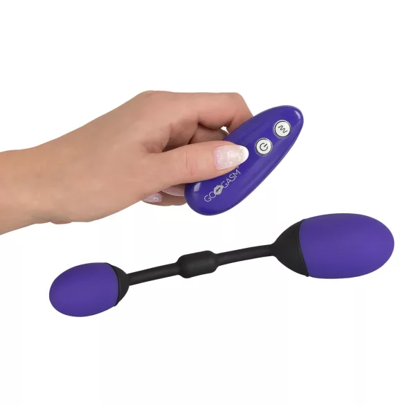 GoGasm Pussy & Ass - ovetto vibrante doppio - silicone viola nero