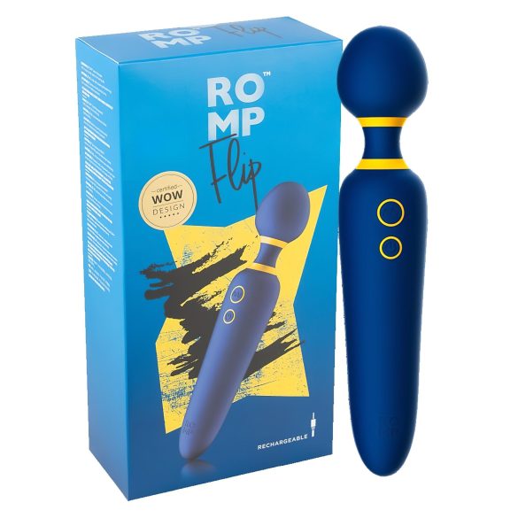 ROMP Flip Wand - Massaggiatore vibrante waterproof, ricaricabile (blu)