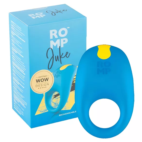 ROMP Juke - anello fallico vibrante impermeabile - silicone blu