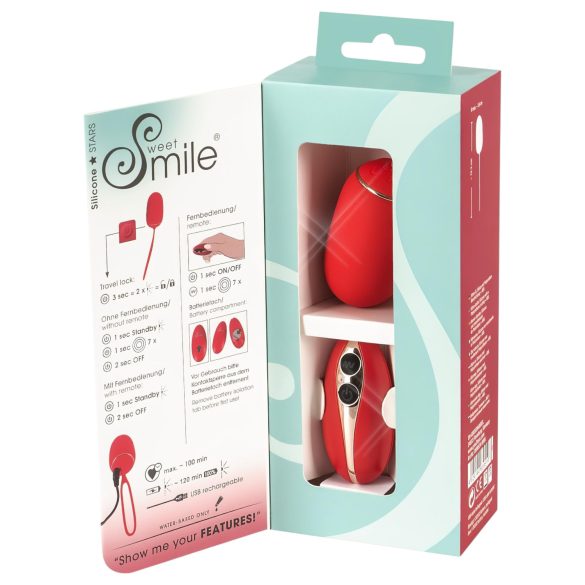 SMILE - ovetto vibrante wireless ricaricabile - rosso