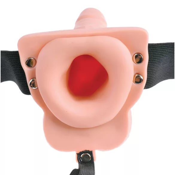 Pipedream - Fetish Strap-On 6 - cintura con fallo cavo a vibrazione indossabile (color carne)