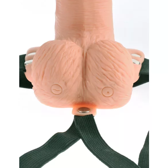 Pipedream - Fetish Strap-On 6 - cintura con fallo cavo a vibrazione indossabile (color carne)