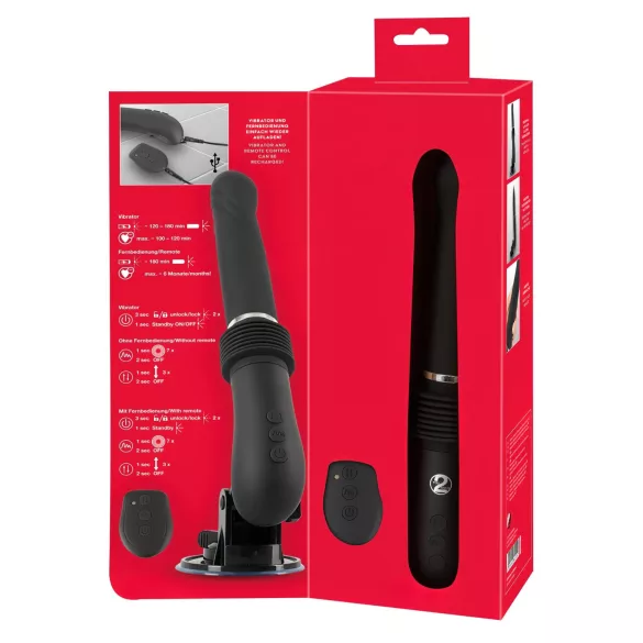 You2Toys - macchina del sesso RC 2.0 - vibratore a spinta ricaricabile nero