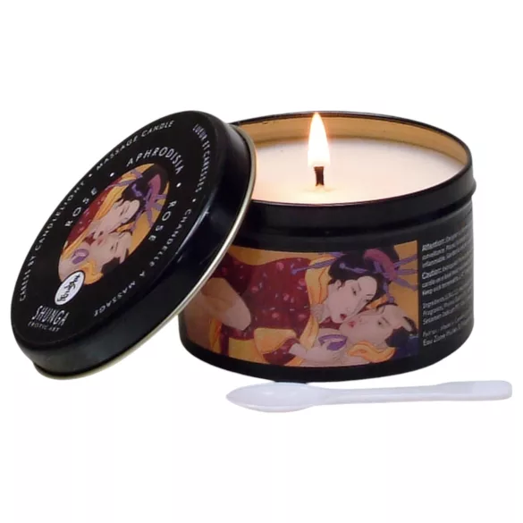 Shunga - candela da massaggio corpo - stimolante desiderio - rosa 170ml