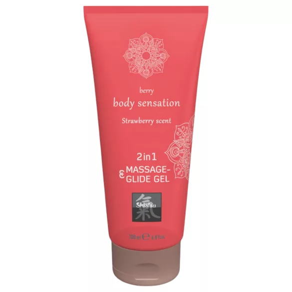 HOT - Shiatsu 2in1 Fragranza di fragola - lubrificante da massaggio - fragola (200 ml)