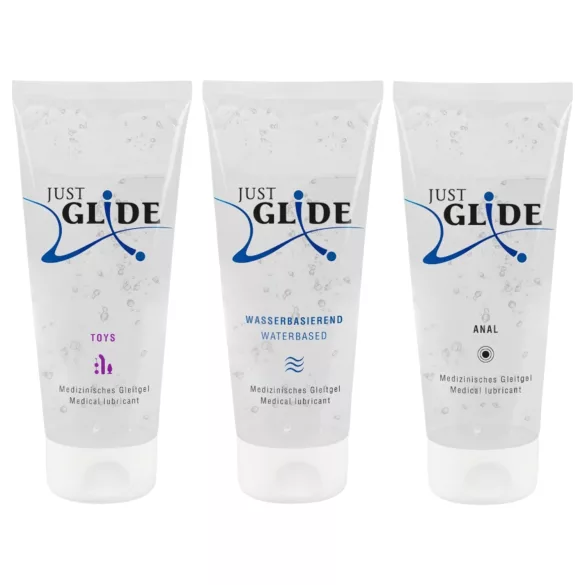 Just Glide - set lubrificante intimo - 3 pezzi da 200ml