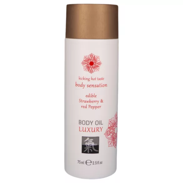 Shiatsu Luxury - olio da massaggio commestibile - fragola e pepe rosso 75ml
