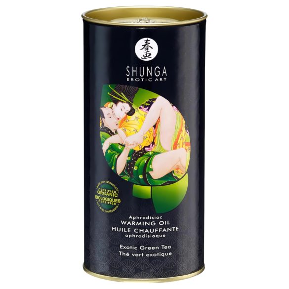 Shunga - olio massaggio riscaldante - tè verde (100ml)