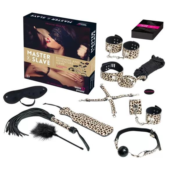 Master & Slave - set bondage - accessori gioco coppia - marrone nero