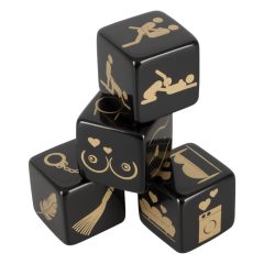 Set di dadi erotici per il gioco di coppia - nero (4 pezzi)