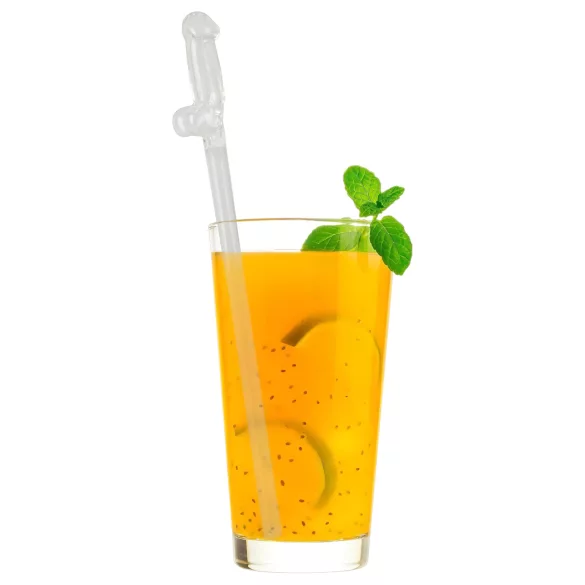 Straw Willy - cannucce con pene - plastica trasparente - 4 pezzi