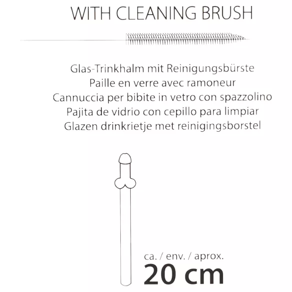 Straw Willy - cannucce con pene - plastica trasparente - 4 pezzi