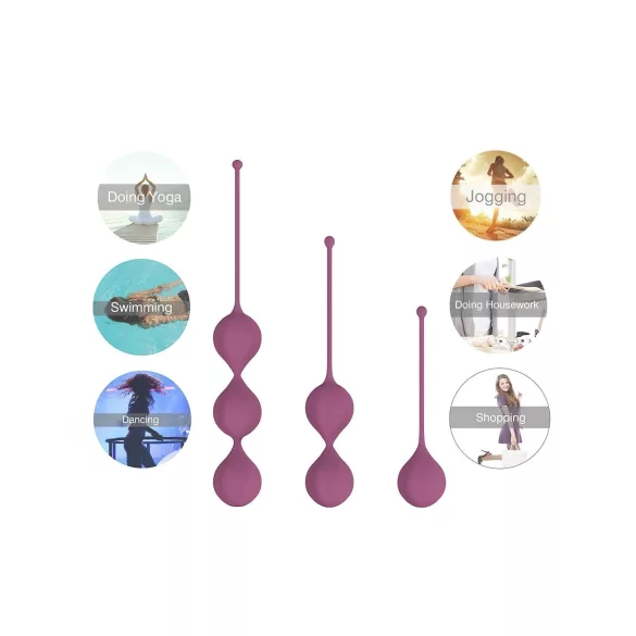 Cotoxo Belle - set di 3 palline vaginali - viola