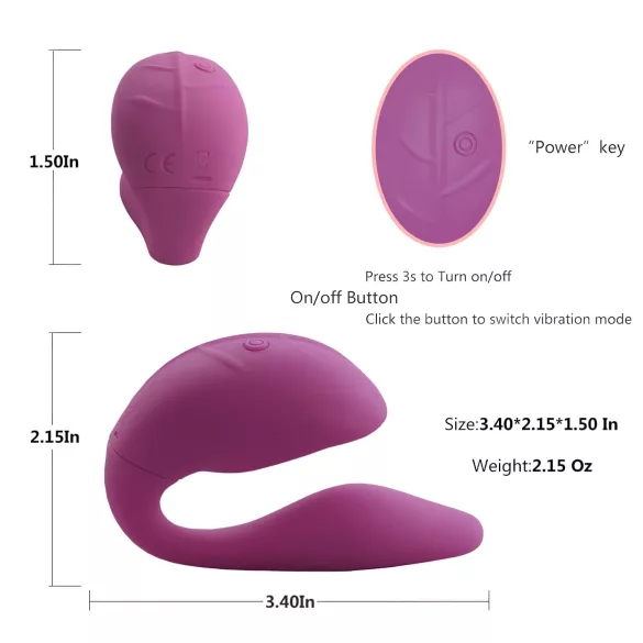 Cotoxo Cupid 2 - vibratore coppia con telecomando - viola